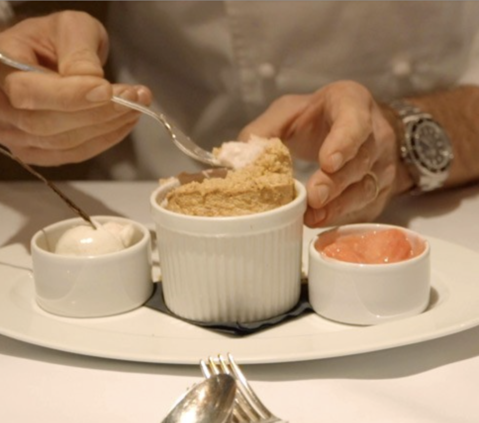 RHUBARB CRUMBLE SOUFFLÉ